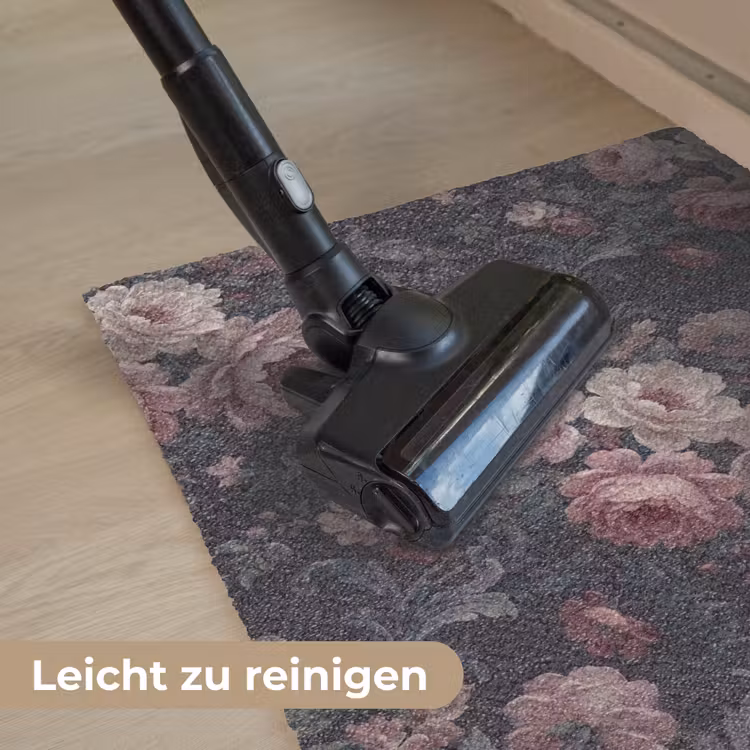 Bloemen - Patroon - Sierlijk - Roze - Donker Deurmat klein -reinigen_DE