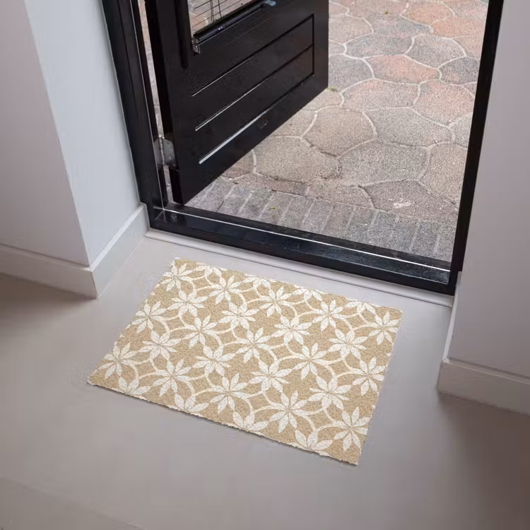 Bloemen - Patroon - Beige Deurmat klein 898 -sfeer5
