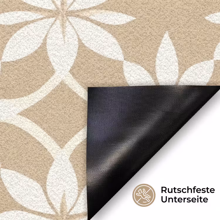 Bloemen - Patroon - Beige Deurmat klein 898 -antislip_DE