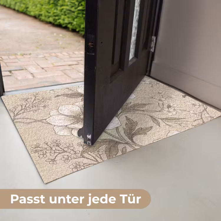 Bloemen - Patroon - Beige Deurmat klein -USP_DE