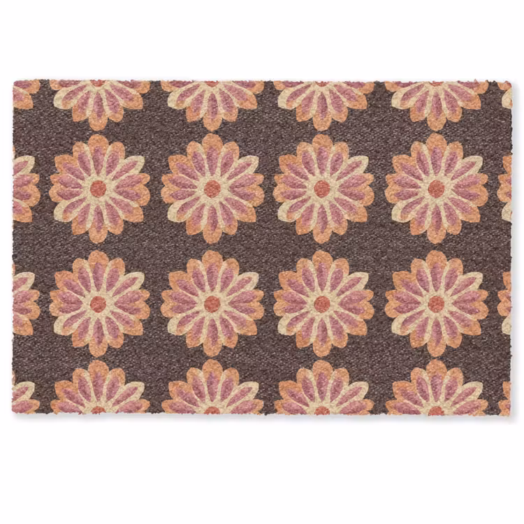 Bloemen - Patroon - Bruin Deurmat klein 898 -zkaufland3d
