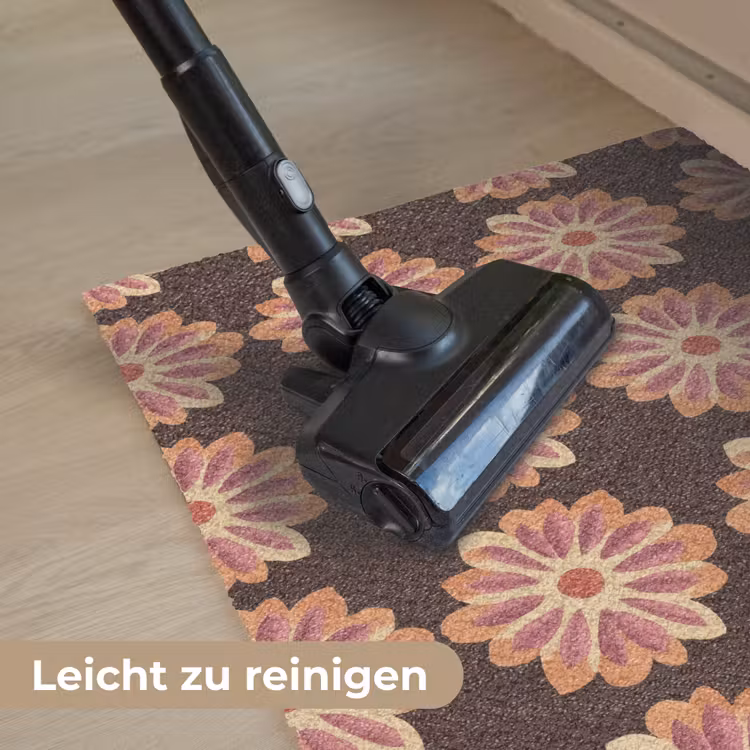 Bloemen - Patroon - Bruin Deurmat klein 898 -reinigen_DE