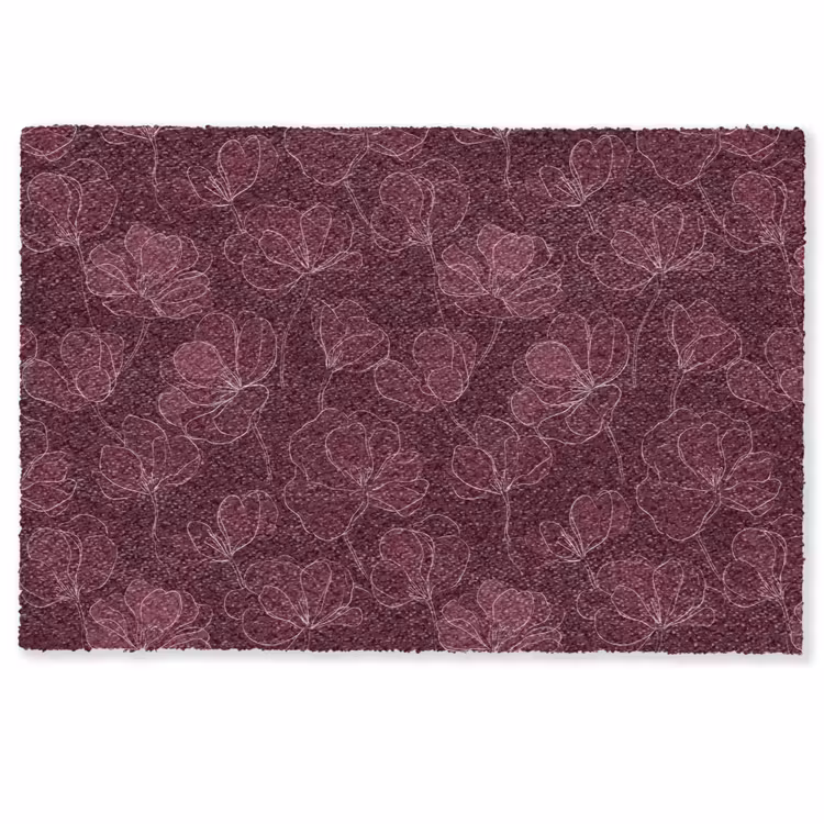 Bloemen - Patroon - Bordeauxrood Deurmat klein 898 -zkaufland3d
