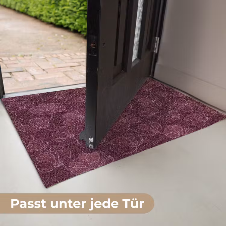 Bloemen - Patroon - Bordeauxrood Deurmat klein 898 -USP_DE