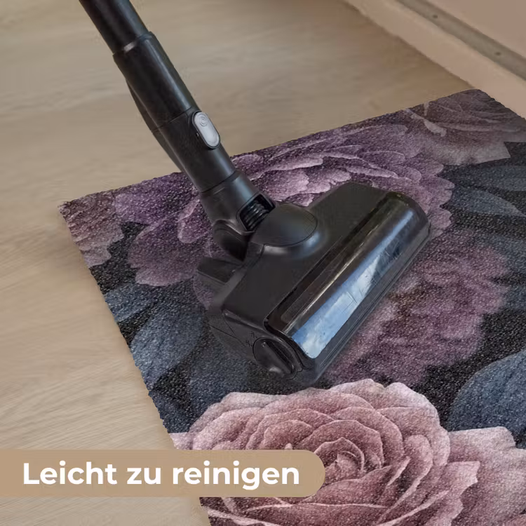 Bloemen - Patroon - Donker - Botanisch - Paars Deurmat klein -reinigen_DE