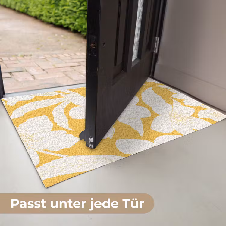 Bloemen - Patroon - Geel - Wit Deurmat klein -USP_DE
