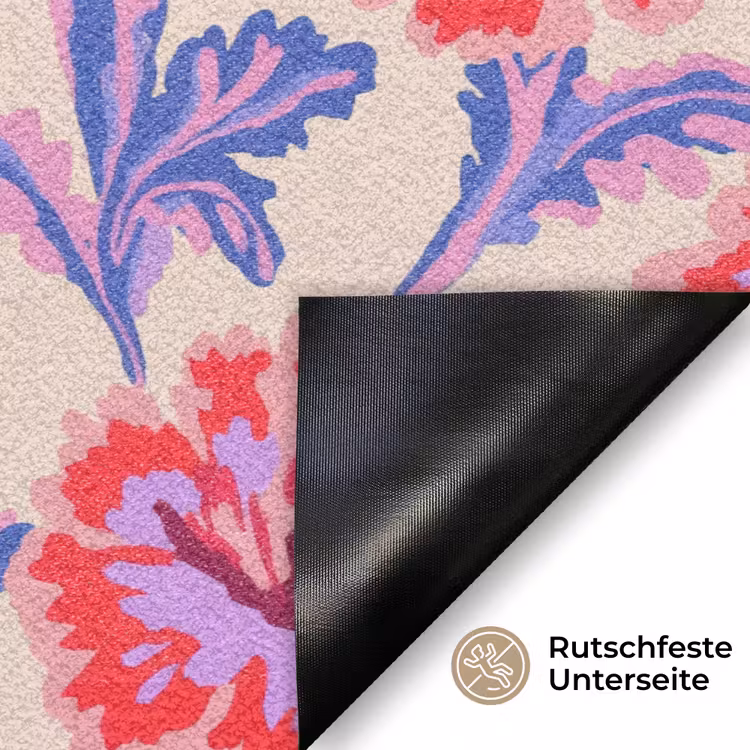Bloemen - Patroon - Meerkleurig Deurmat klein 898 -antislip_DE