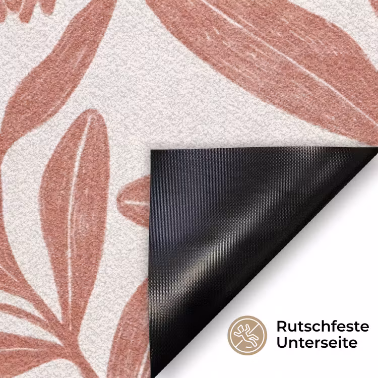 Bloemen - Patroon - Modern - Natuur - Bruin Deurmat klein -antislip_DE
