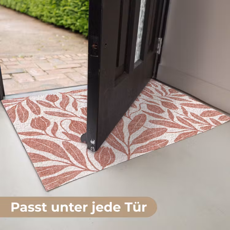 Bloemen - Patroon - Modern - Natuur - Bruin Deurmat klein -USP_DE