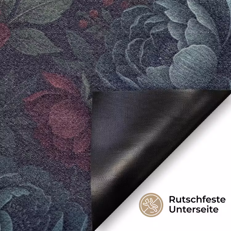 Bloemen - Patroon - Natuur - Klassiek - Donker Deurmat klein -antislip_DE