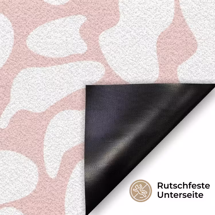 Bloemen - Patroon - Roze - Wit Deurmat klein -antislip_DE