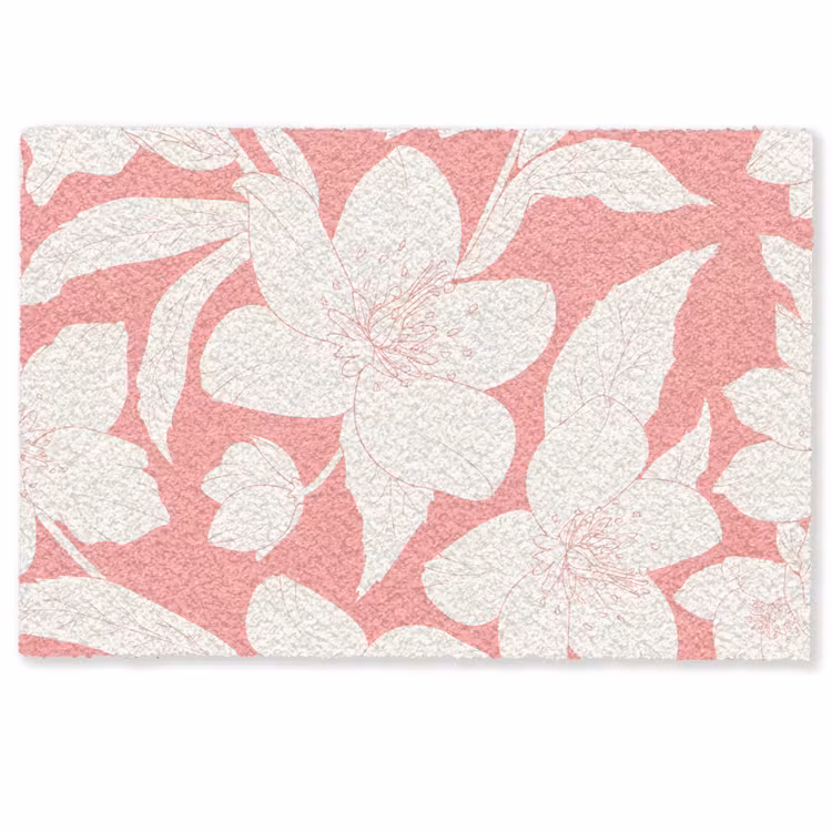 Bloemen - Patroon - Roze - Wit Deurmat klein -zkaufland3d