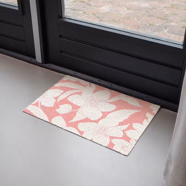 Bloemen - Patroon - Roze - Wit Deurmat klein -sfeer2