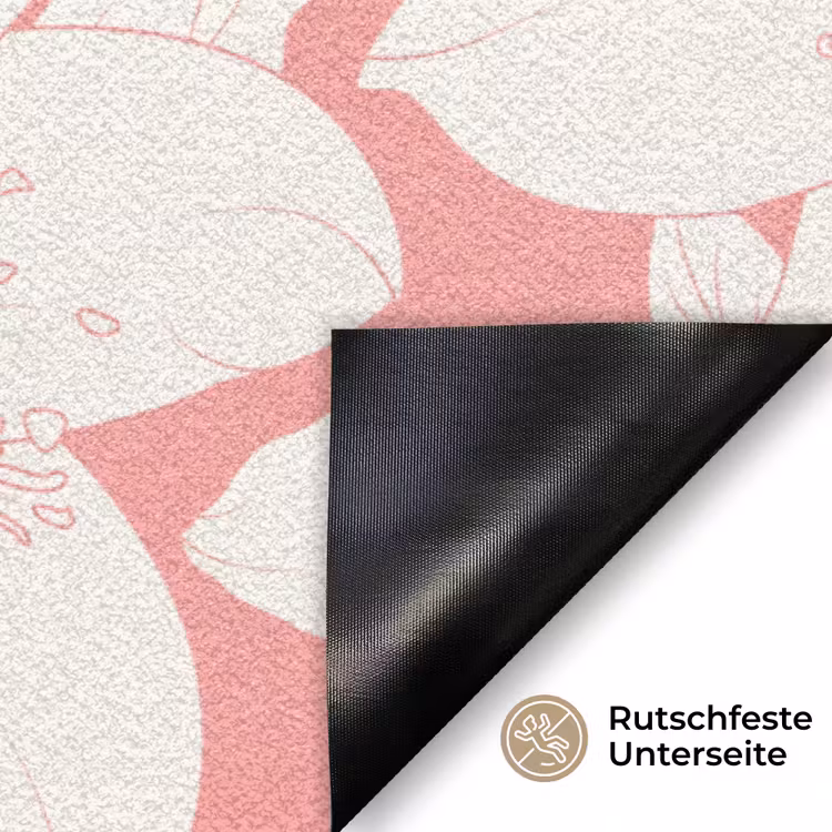 Bloemen - Patroon - Roze - Wit Deurmat klein -antislip_DE
