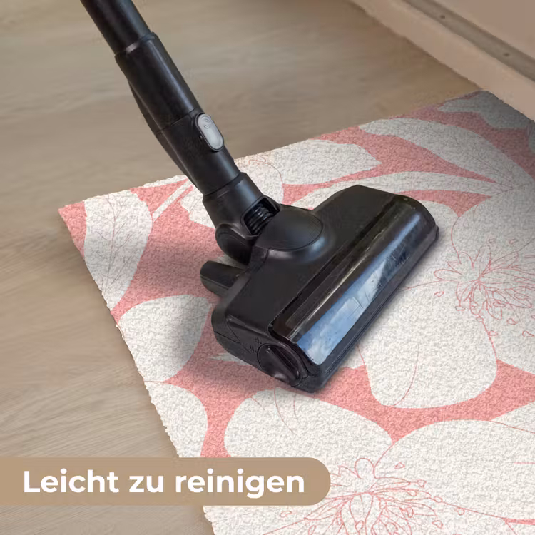 Bloemen - Patroon - Roze - Wit Deurmat klein -reinigen_DE