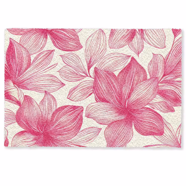 Bloemen - Patroon - Roze - Wit Deurmat klein -zkaufland3d