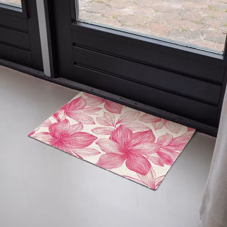Bloemen - Patroon - Roze - Wit Deurmat klein -sfeer2