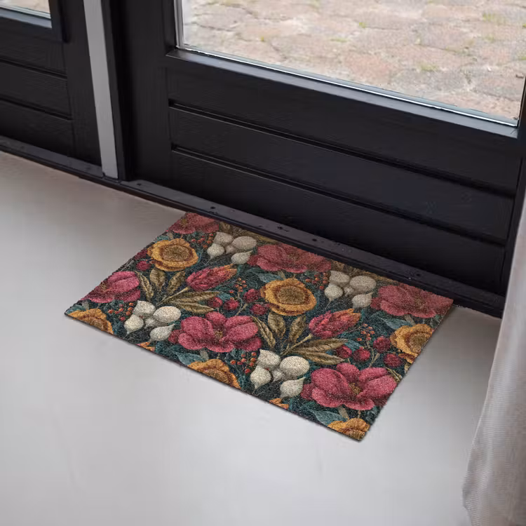 Bloemen - Patroon - Rood - Goud Deurmat klein 898 -sfeer2