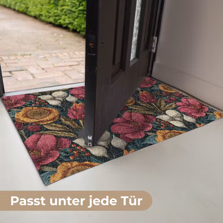 Bloemen - Patroon - Rood - Goud Deurmat klein 898 -USP_DE