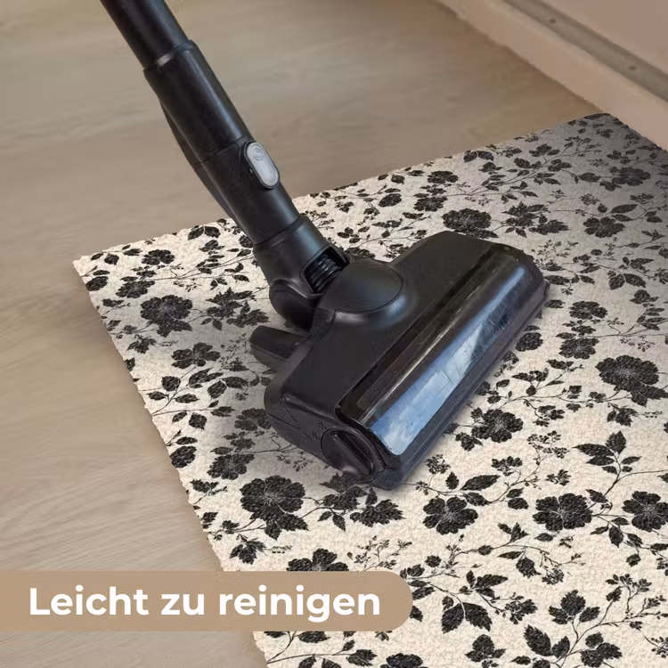 Bloemen - Dessin - Zwart Deurmat klein 898 -reinigen_DE