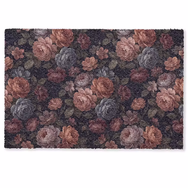 Bloemen - Patroon - Vintage - Donker - Roze Deurmat klein -zkaufland3d