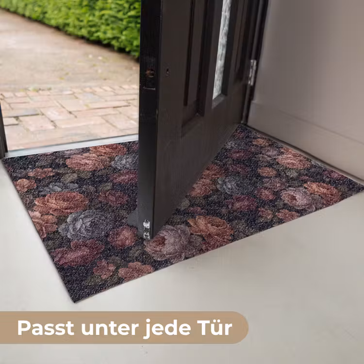 Bloemen - Patroon - Vintage - Donker - Roze Deurmat klein -USP_DE