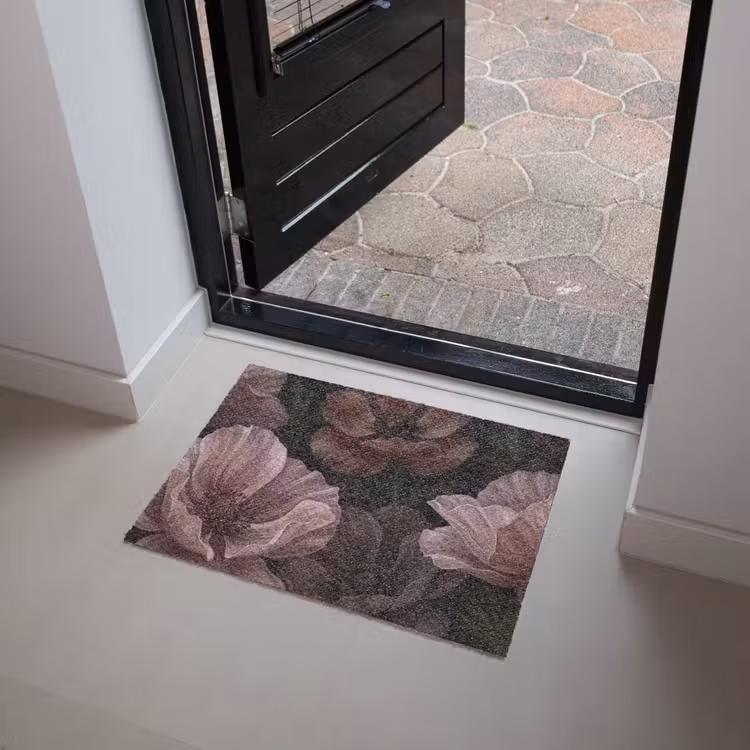 Bloemen - Natuur - Roze - Donker - Modern Deurmat klein -sfeer5