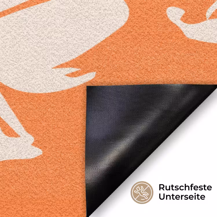 Bloemen - Oranje - Beige - Roze - Abstract Deurmat klein -antislip_DE
