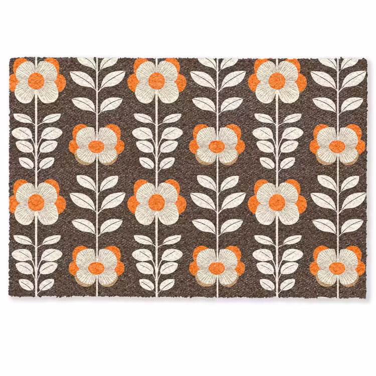 Bloemen - Retro - Bruin Deurmat klein 898 -zkaufland3d