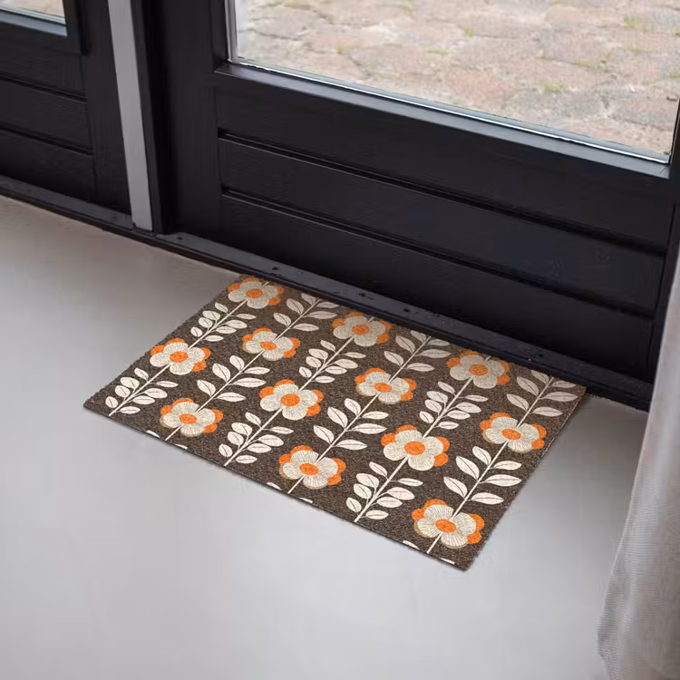 Bloemen - Retro - Bruin Deurmat klein 898 -sfeer2