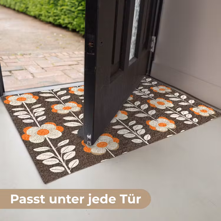 Bloemen - Retro - Bruin Deurmat klein 898 -USP_DE