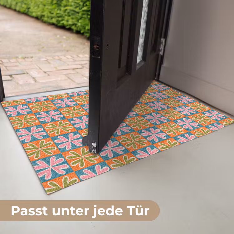Bloemen - Retro - Patroon - Kleurrijk Deurmat klein 898 -USP_DE