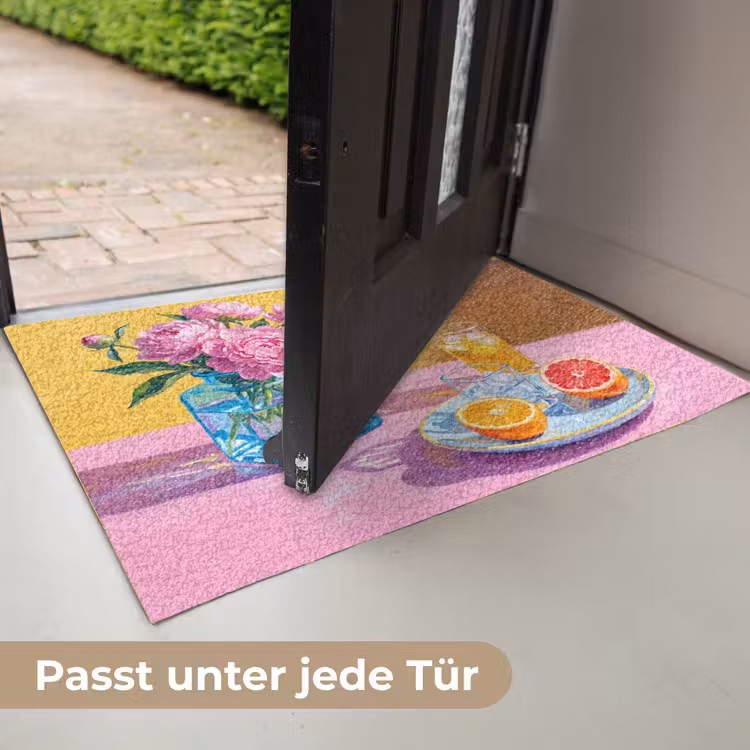 Fußmatte - Blumen – Rosa – Modern - Bloemen - Roze - Modern Deurmat klein