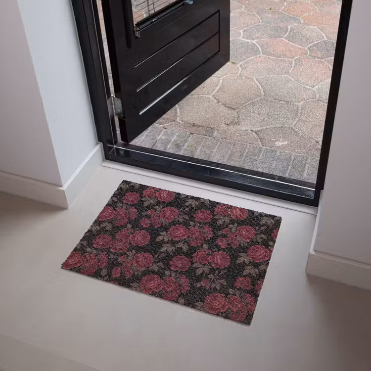 Bloemen - Roos - Patroon - Klassiek - Rood Deurmat klein -sfeer5