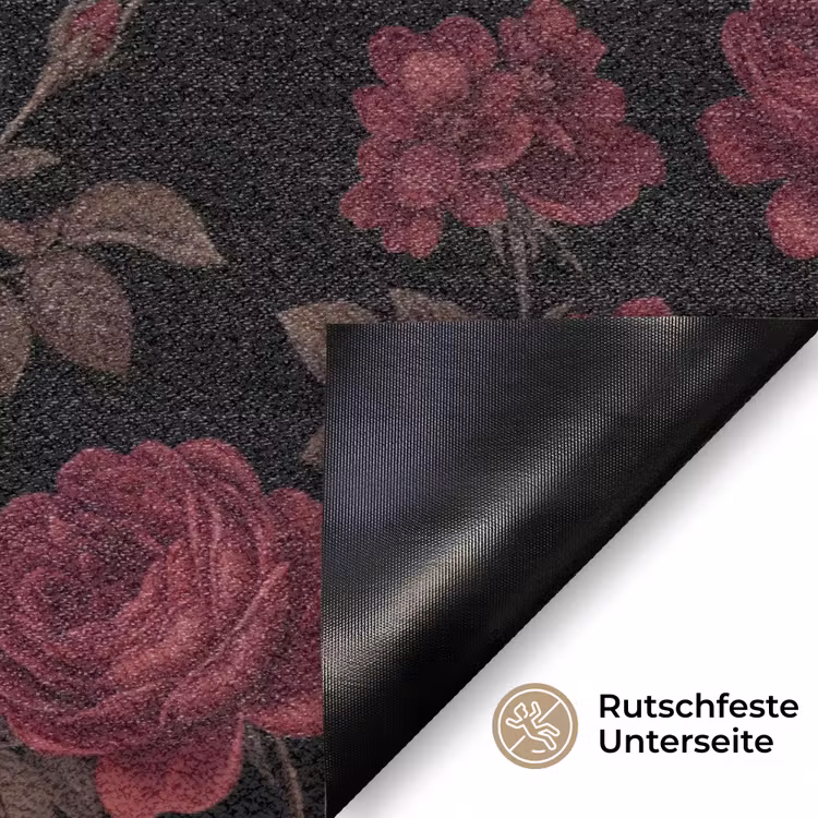 Bloemen - Roos - Patroon - Klassiek - Rood Deurmat klein -antislip_DE