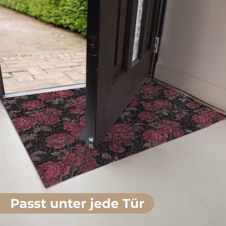 Bloemen - Roos - Patroon - Klassiek - Rood Deurmat klein -USP_DE