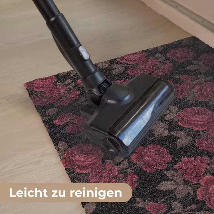 Bloemen - Roos - Patroon - Klassiek - Rood Deurmat klein -reinigen_DE