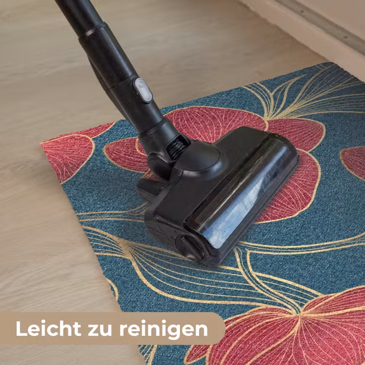 Fußmatte - Blumen – Rot – Gold - Bloemen - Rood - Goud Deurmat klein