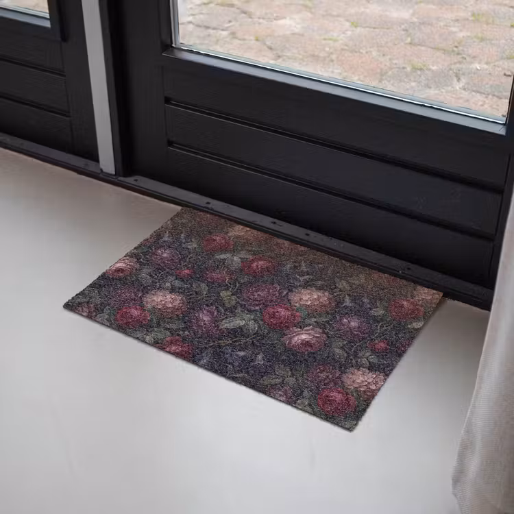 Bloemen - Rood - Klassiek - Donker - Patroon Deurmat klein -sfeer2