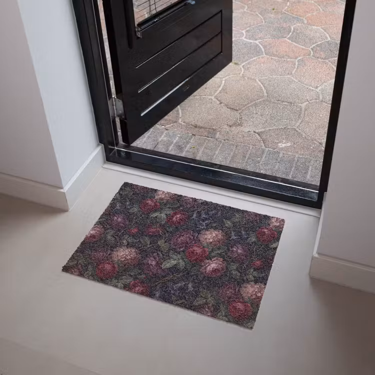 Bloemen - Rood - Klassiek - Donker - Patroon Deurmat klein -sfeer5