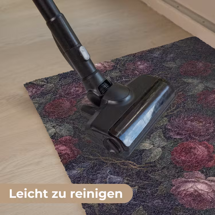 Bloemen - Rood - Klassiek - Donker - Patroon Deurmat klein -reinigen_DE