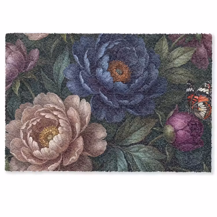 Bloemen - Vlinder - Natuur - Modern - Paars Deurmat klein -zkaufland3d