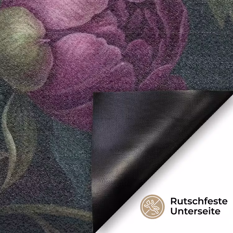Bloemen - Vlinder - Natuur - Modern - Paars Deurmat klein -antislip_DE
