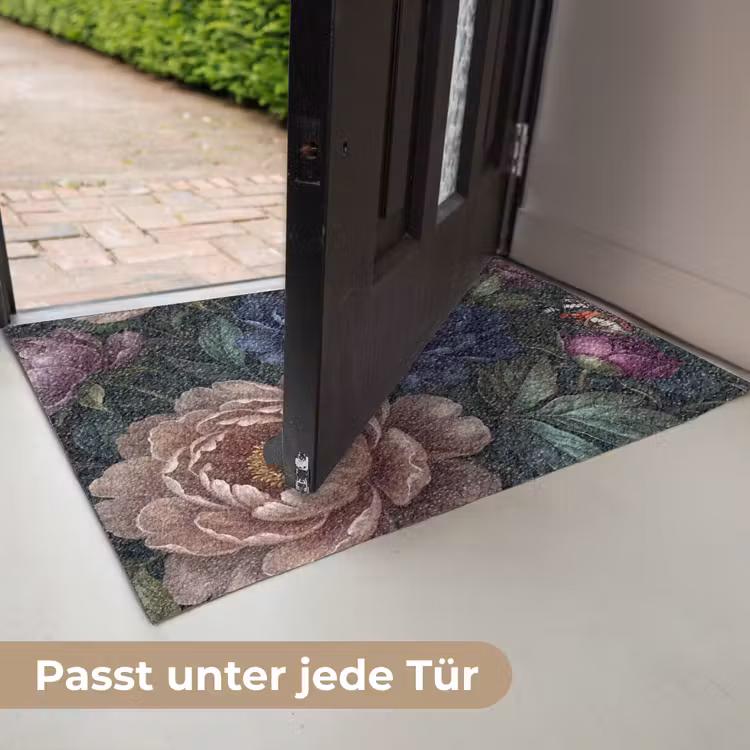 Bloemen - Vlinder - Natuur - Modern - Paars Deurmat klein -USP_DE