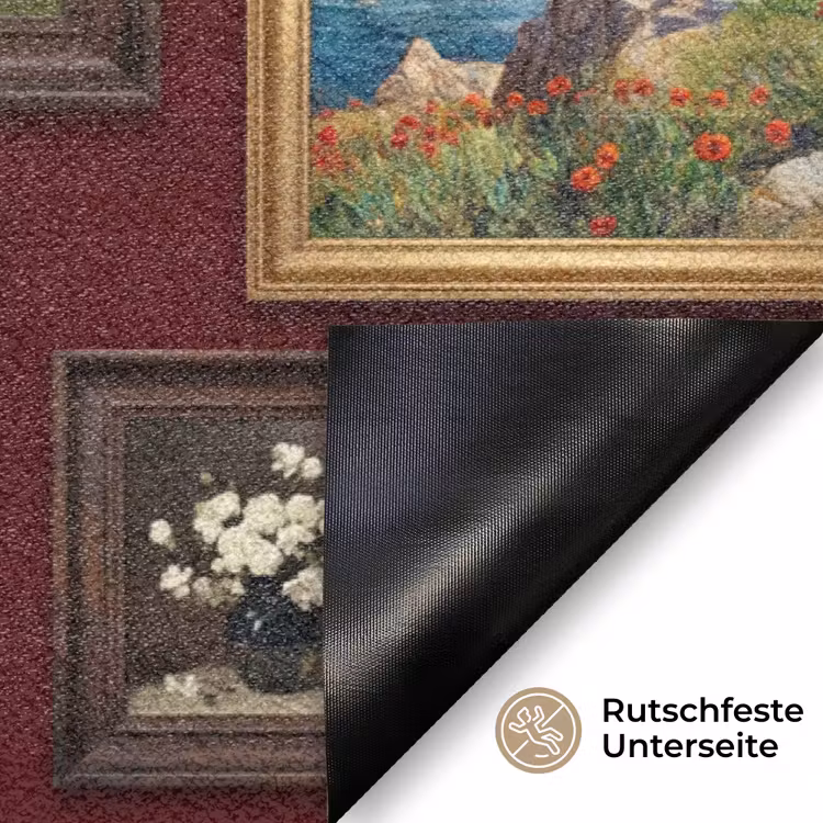 Bloemen - Vaas - Klassiek - Kunst - Rood Deurmat klein -antislip_DE