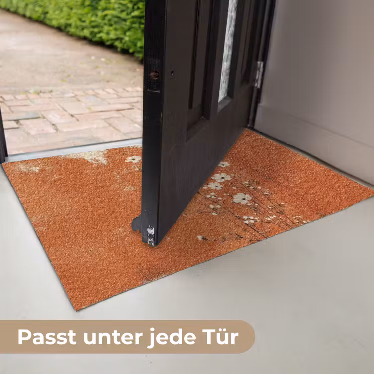 Bloemen - Wit - Subtiel - Roestkleur Deurmat klein -USP_DE