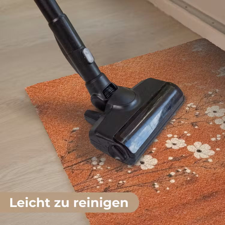 Bloemen - Wit - Subtiel - Roestkleur Deurmat klein -reinigen_DE