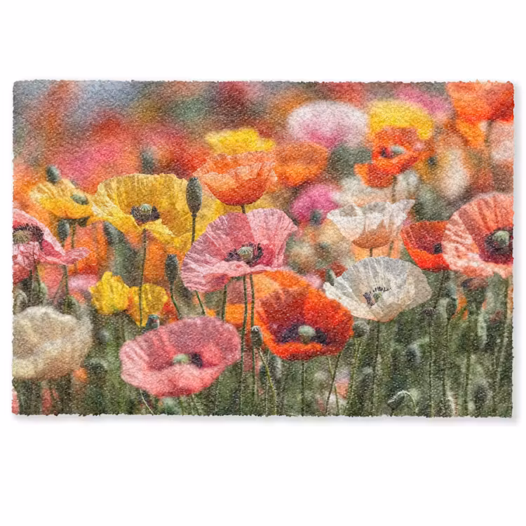 Bloemenveld - Klaprozen - Kleurrijk Deurmat klein -zkaufland3d