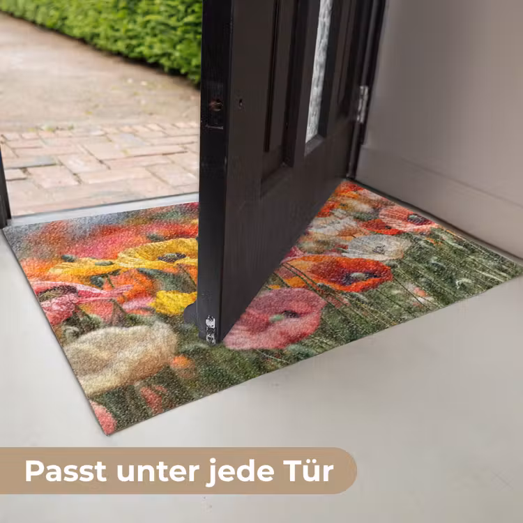 Bloemenveld - Klaprozen - Kleurrijk Deurmat klein -USP_DE