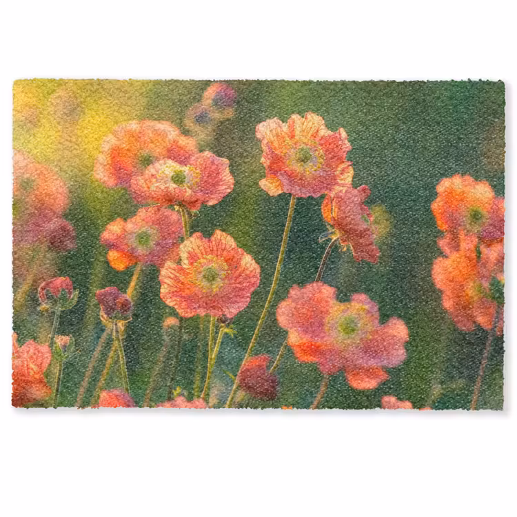 Bloemenveld - Zonnestralen - Oranje Deurmat klein -zkaufland3d